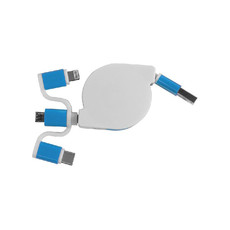Cavo retrattile 3 in 1 colore celeste