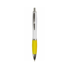 Penna a scatto con impugnatura colorata colore giallo