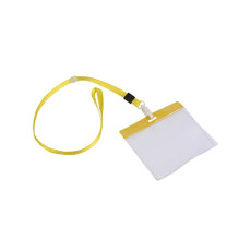 Porta badge con nastro da collo  colore giallo