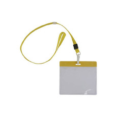 Porta badge con nastro da collo  colore giallo