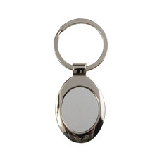 Portachiavi ovale lucido e satinato colore argento