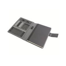 Quaderno e tech organizer in tessuto melange colore nero
