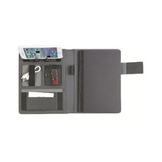 Quaderno e tech organizer in tessuto melange colore nero