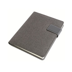 Quaderno e tech organizer in tessuto melange colore nero