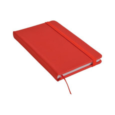 Quaderno in poliuretano con segnalibro in raso colore rosso