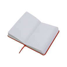 Quaderno in poliuretano con segnalibro in raso colore rosso