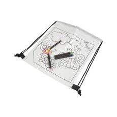 Set pastelli a cera in mini zaino colorabile colore bianco