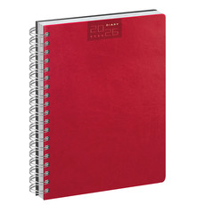Agenda 2026 giornaliera con spirale 15x21 rosso