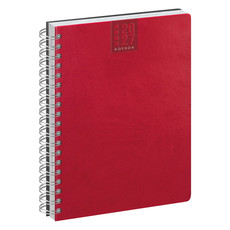 Agenda 2027 giornaliera con spirale 15x21 rosso