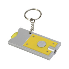 Portachiavi con gettone per carrello e luce colore giallo