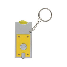 Portachiavi con gettone per carrello e luce colore giallo