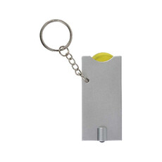 Portachiavi con gettone per carrello e luce colore giallo