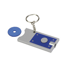 Portachiavi con gettone per carrello e luce colore royal