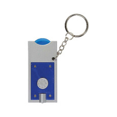 Portachiavi con gettone per carrello e luce colore royal