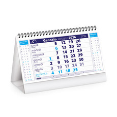 Calendario da tavolo chart table 2026 blu