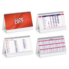 Calendario da tavolo chart table 2026 dettaglio rosso