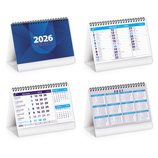 Calendario da tavolo mini table 2026 blu dettaglio