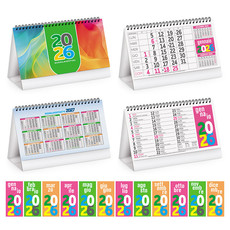 Calendario da tavolo multicolor Fluo 2026 dettaglio