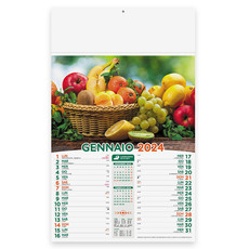 Calendario illustrato fruttivendolo frutta e verdura 2024