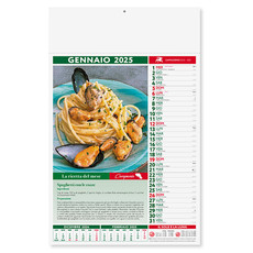 Calendario illustrato gastronomia 2025
