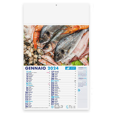 Calendario illustrato pesce e pescheria 2024