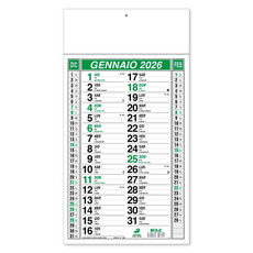 Calendario olandese 2026 trimensile verde