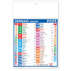 Calendario olandese trimensile multicolor 2025