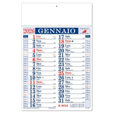 Calendario trimensile 2026 rosso blu