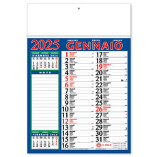 Calendario trimestrale 4 colori 2025