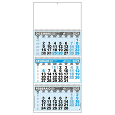 Calendario trittico 2025 3 spirali azzurro