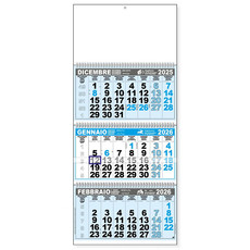 Calendario trittico 2026 3 spirali azzurro