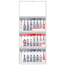 Calendario trittico 2026 3 spirali rosso