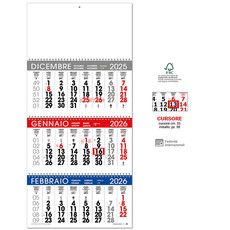 Calendario trittico 3 spirali 2026 dettaglio
