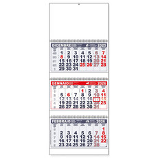 Calendario trittico 3 spirali e interspazi 2026 rosso
