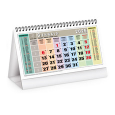 Calendario da tavolo multicolor 2025