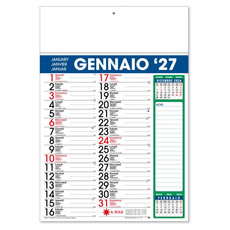 Calendario trimestrale 4 colori 2027