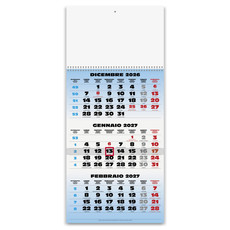 Calendario trittico 1 spirale 2027 blu