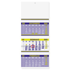 Calendario trittico fluo 2025 colore giallo