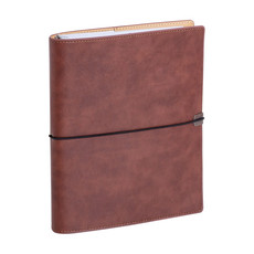 Agenda 15X21 portafoglio 2025 con elastico colore marrone