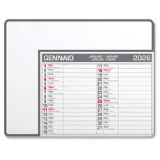 Tappetino mouse con calendario 2026 grigio