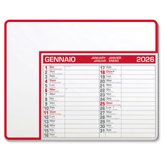 Tappetino mouse con calendario 2026 rosso