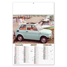Calendario illustrato auto mitiche 2025