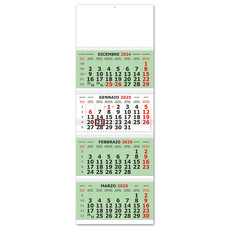 Calendario quadrittico 4 spirali 2025 verde