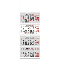 Calendario quadrittico 4 spirali 2026 grigio