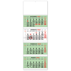 Calendario quadrittico 4 spirali 2026 verde