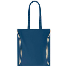 Sacca in canvas colorato con coulisse colore blu aperto