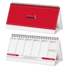 Calendario da tavolo planning settimanale 2024 rosso