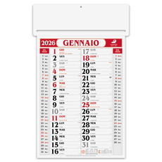 Calendario olandese passafoglio 2026 rosso