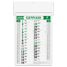 Calendario olandese passafoglio 2026 verde