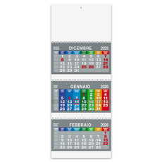 Calendario trittico 3 spirali color 2026